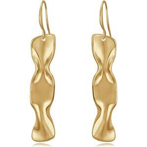 ✨ Long Gold Bar Dangle Earrings | 14K Gold Plated | Modern Minimalist Style ✨